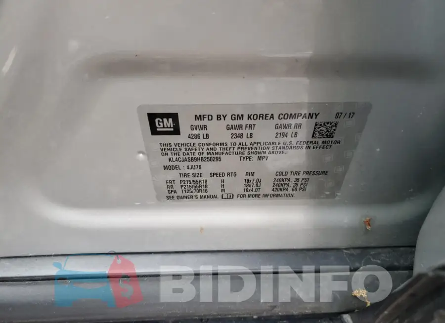 KL4CJASB9HB250295 Photo# 13