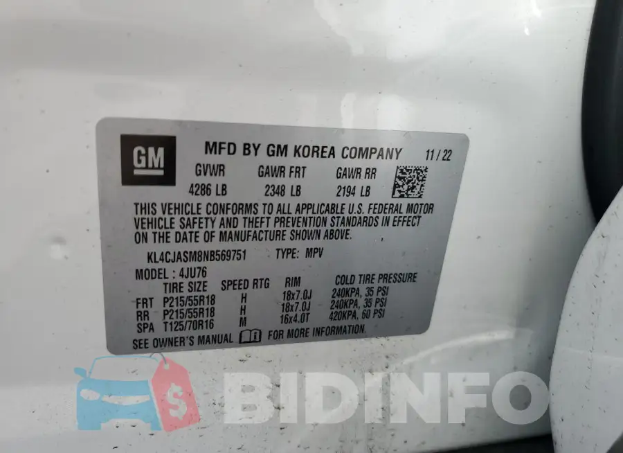 KL4CJASM8NB569751 Photo# 12