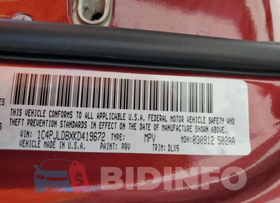 1C4PJLDBXKD419672 Photo# 13