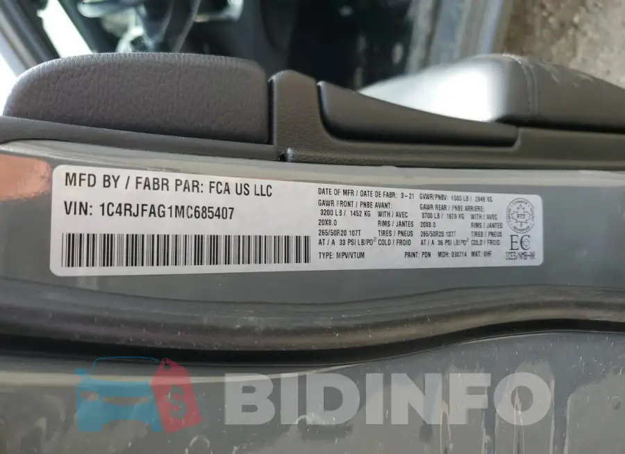 1C4RJFAG1MC685407 Photo# 13