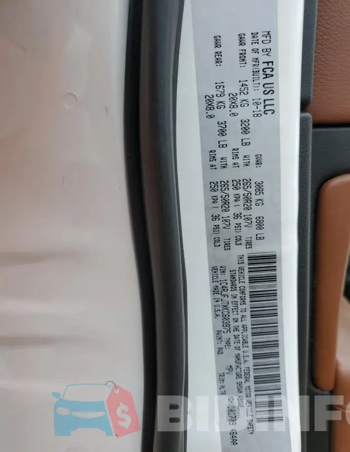 1C4RJFJTXKC603975 Photo# 13