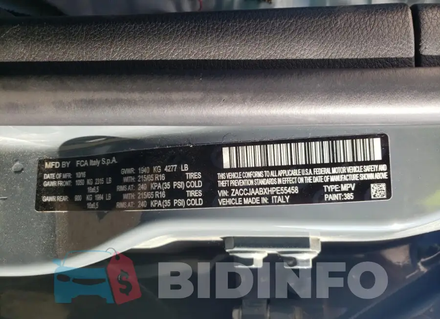 ZACCJAABXHPE55458 Photo# 13