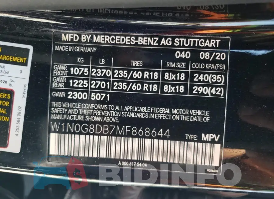 W1N0G8DB7MF868644 Photo# 12