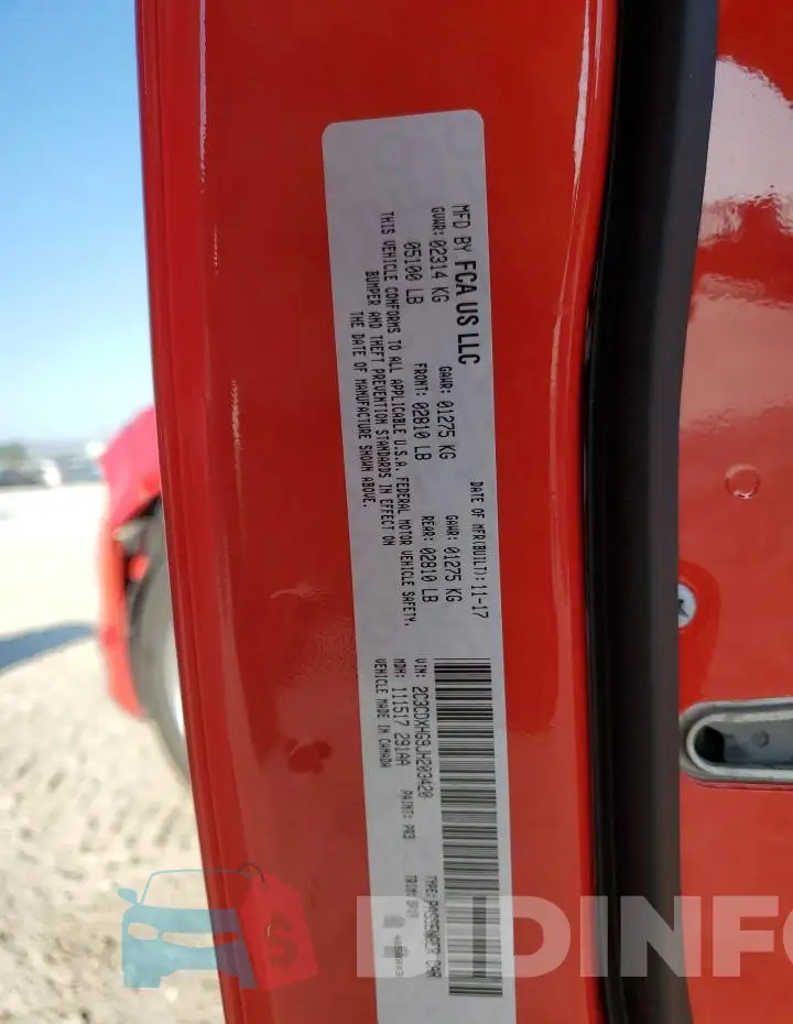 2C3CDXHG9JH203420 Photo# 12