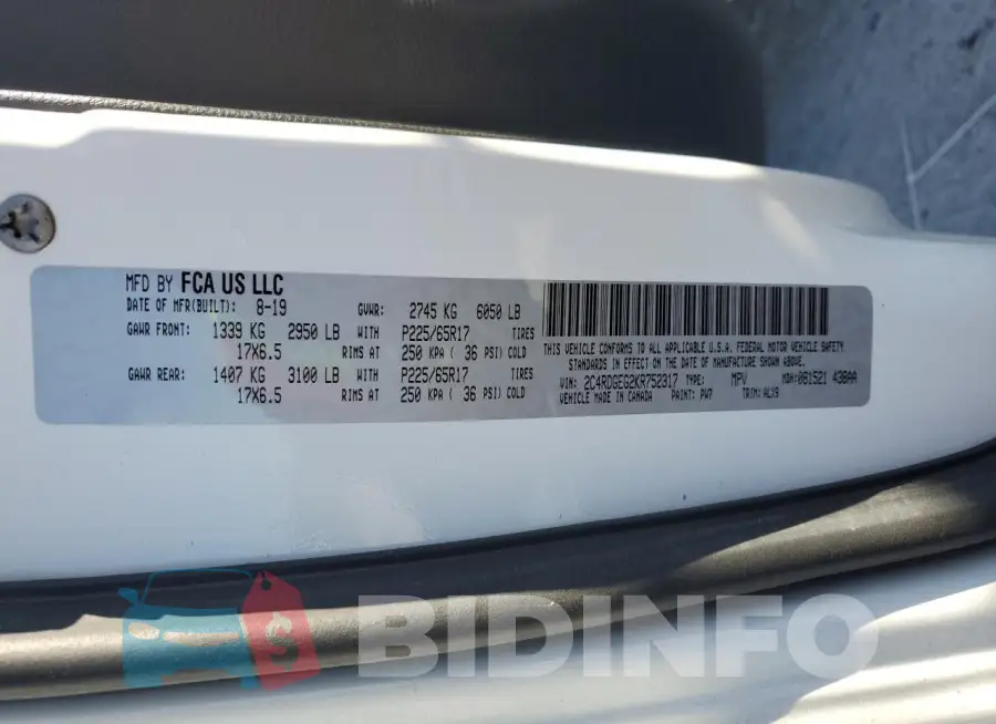 2C4RDGEG2KR752317 Photo# 14