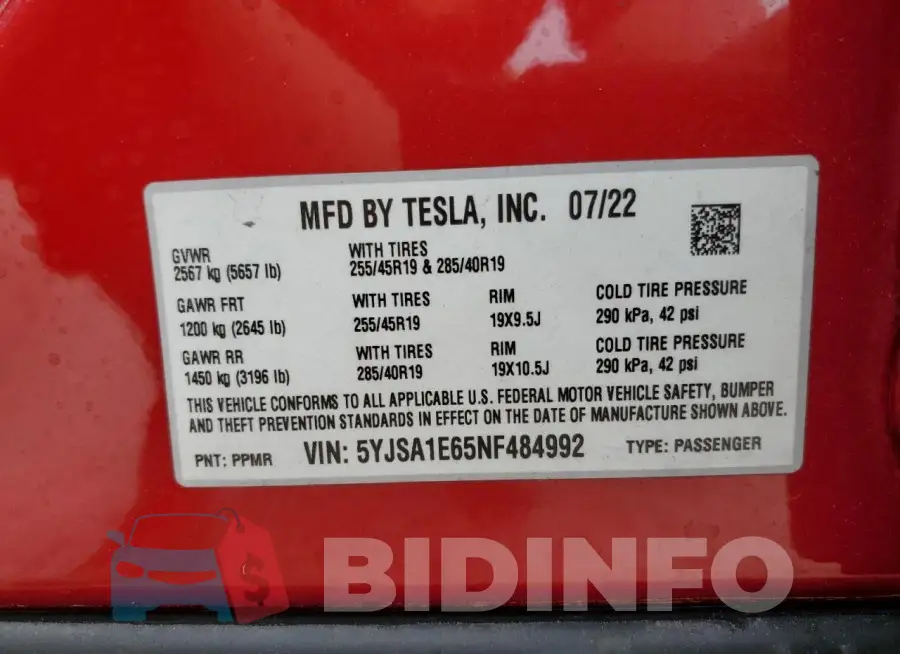 5YJSA1E65NF484992 Photo# 12