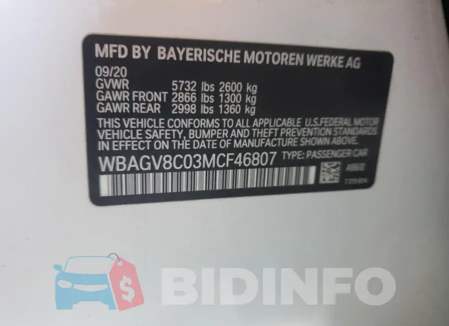 WBAGV8C03MCF46807 Photo# 12