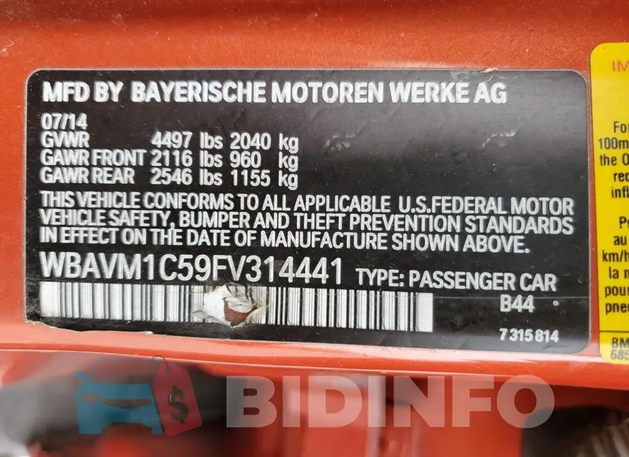 WBAVM1C59FV314441 Photo# 14
