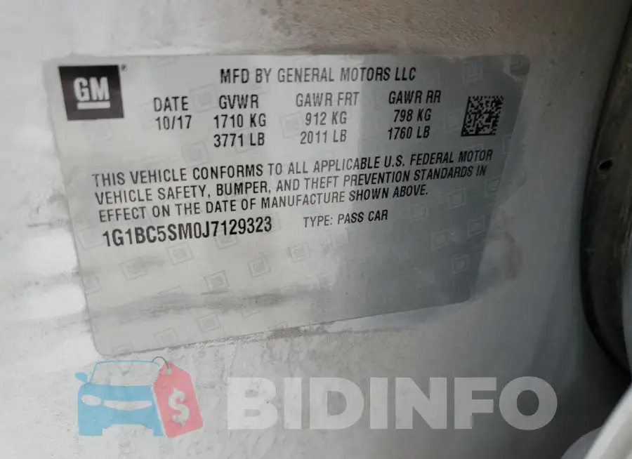 1G1BC5SM0J7129323 Photo# 12
