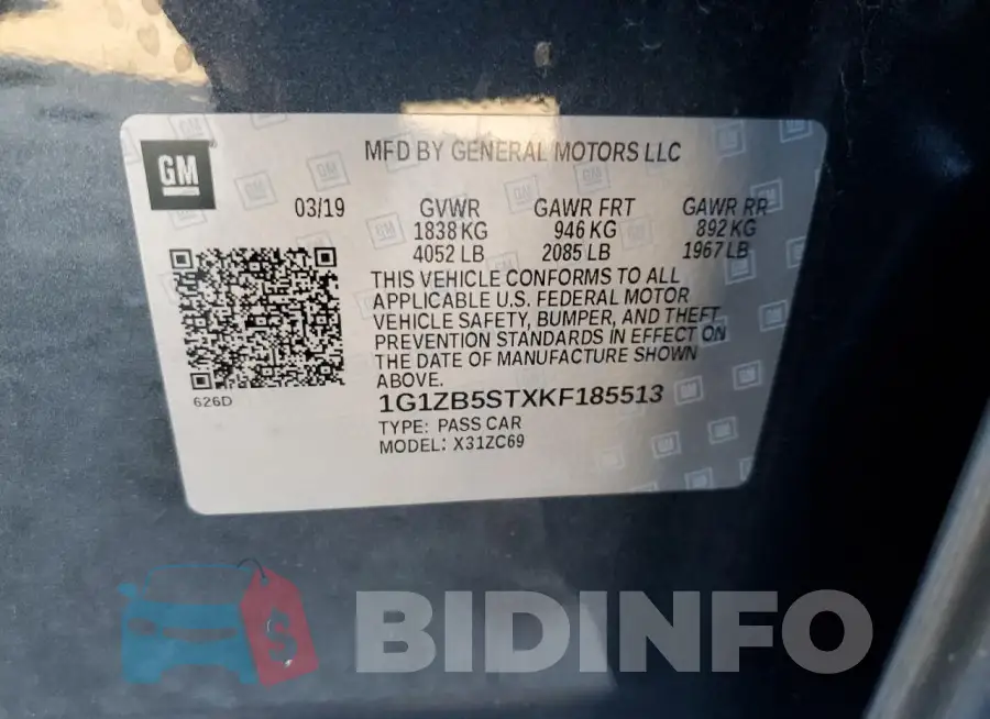 1G1ZB5STXKF185513 Photo# 12