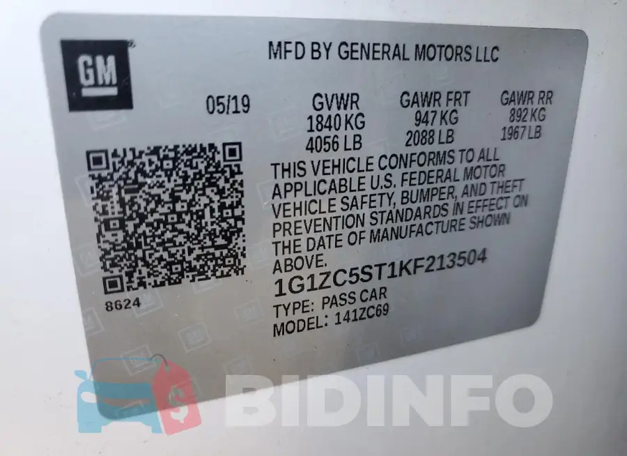 1G1ZC5ST1KF213504 Photo# 12