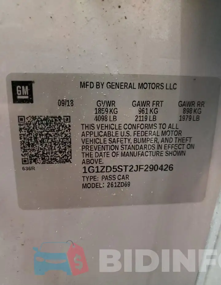 1G1ZD5ST2JF290426 Photo# 13
