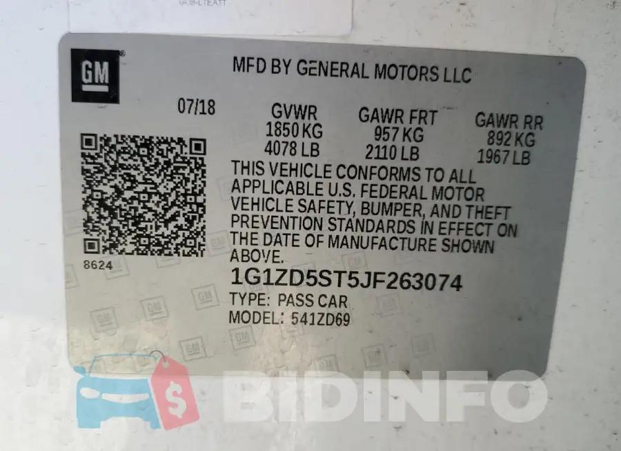1G1ZD5ST5JF263074 Photo# 12