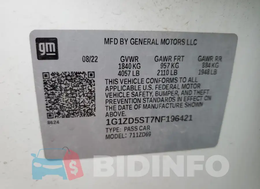 1G1ZD5ST7NF196421 Photo# 12