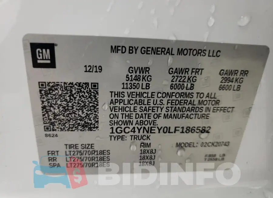 1GC4YNEY0LF186582 Photo# 12