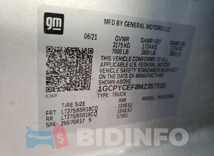 1GCPYCEF8MZ357515 Photo# 12