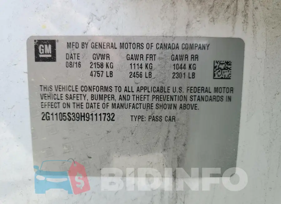 2G1105S39H9111732 Photo# 13