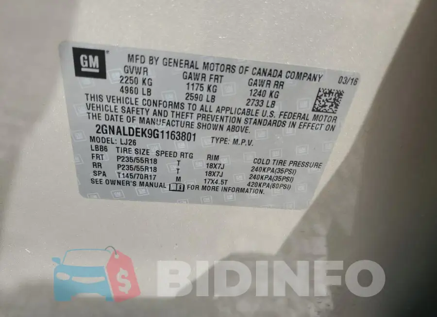 2GNALDEK9G1163801 Photo# 13