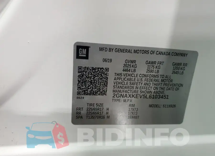 2GNAXKEV5L6103451 Photo# 12