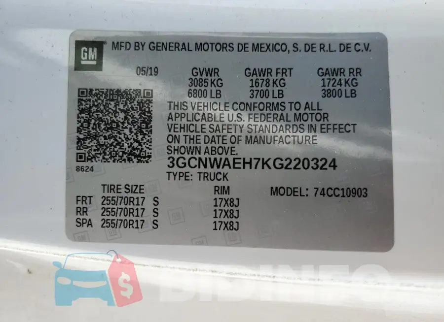 3GCNWAEH7KG220324 Photo# 12