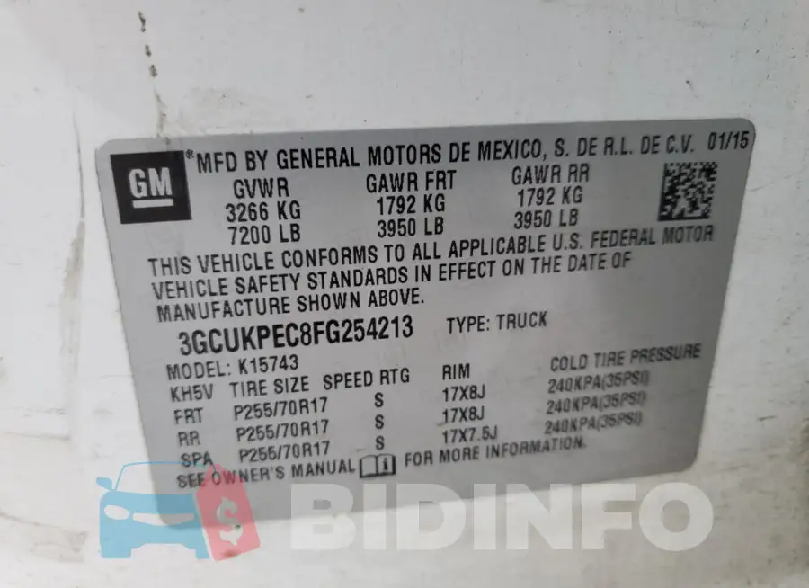 3GCUKPEC8FG254213 Photo# 13