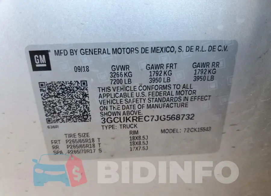 3GCUKREC7JG568732 Photo# 12