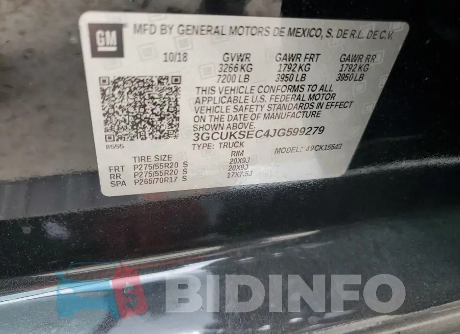 3GCUKSEC4JG599279 Photo# 13