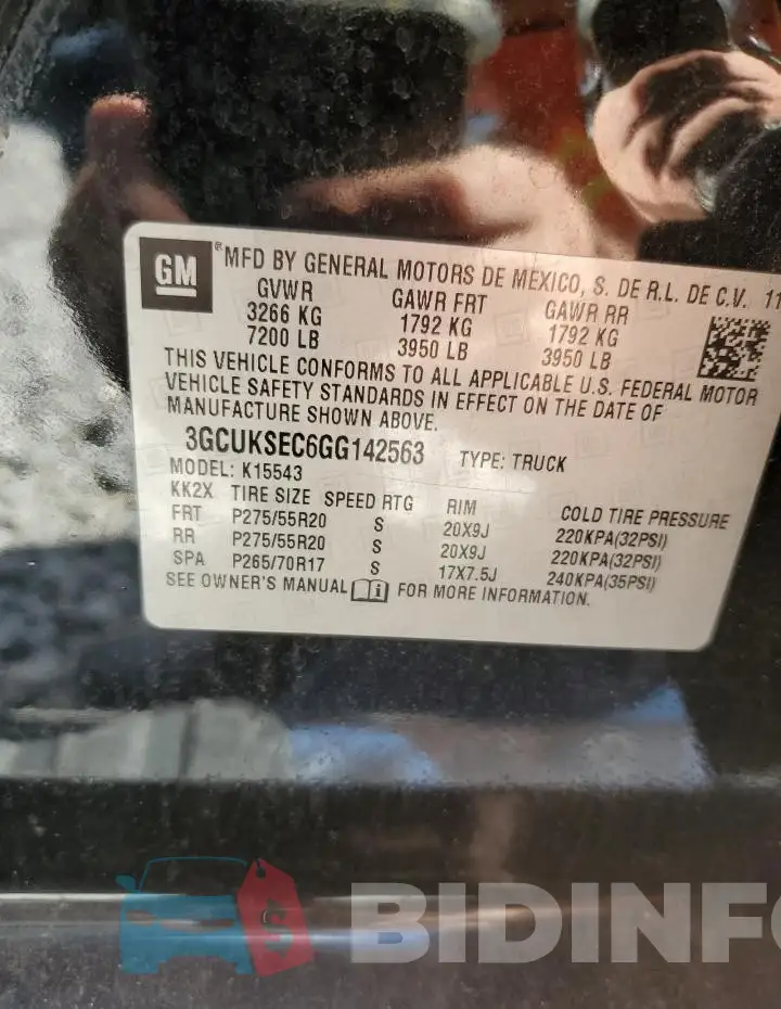 3GCUKSEC6GG142563 Photo# 12