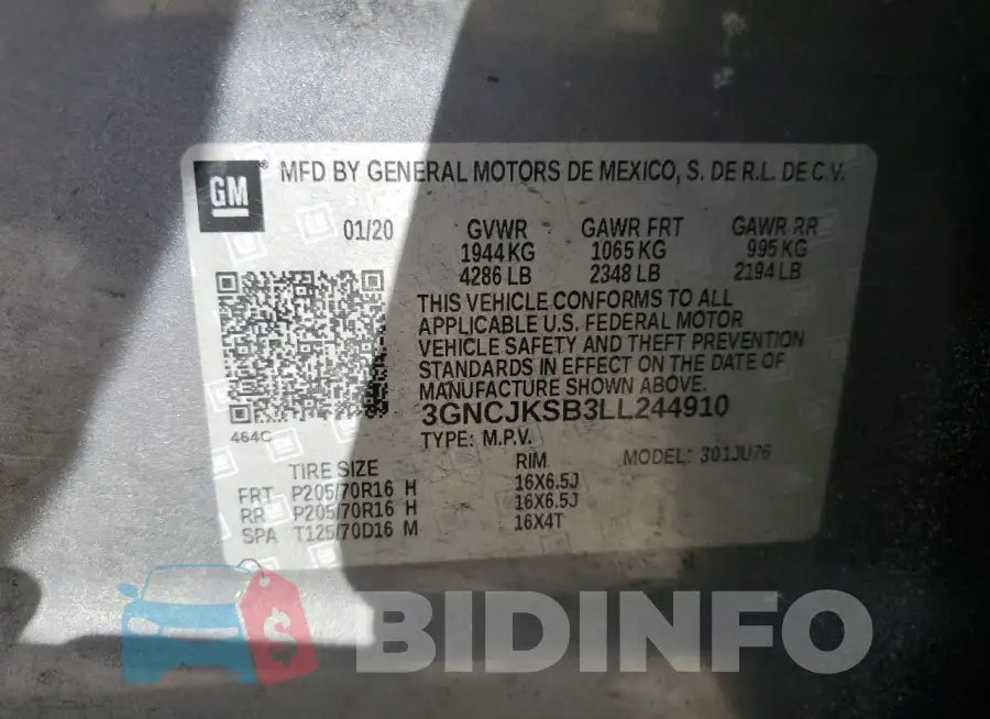 3GNCJKSB3LL244910 Photo# 12