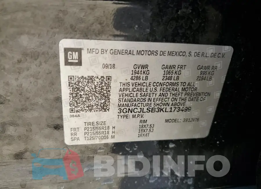 3GNCJLSB3KL173499 Photo# 13