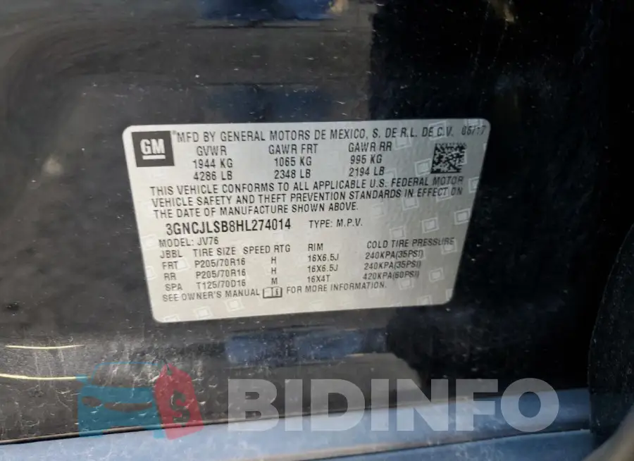 3GNCJLSB8HL274014 Photo# 13