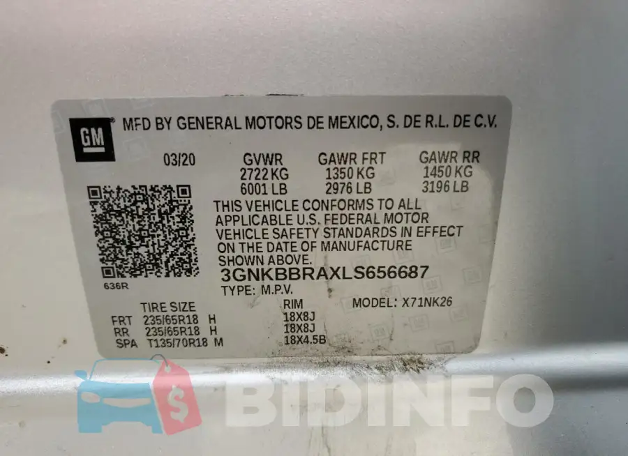 3GNKBBRAXLS656687 Photo# 12