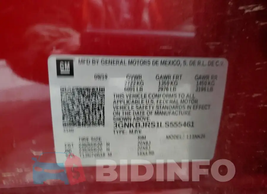 3GNKBJRS1LS555461 Photo# 13