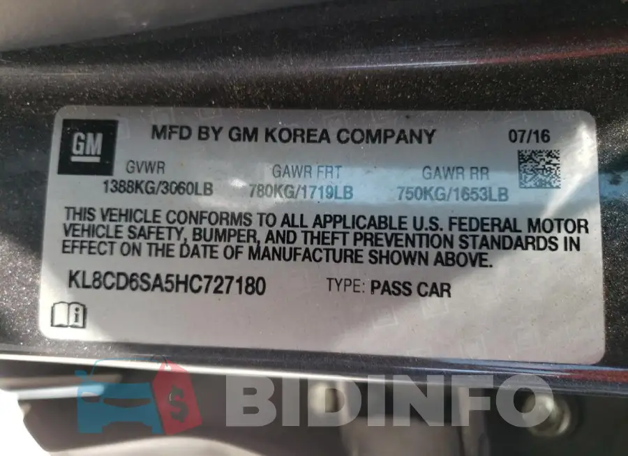 KL8CD6SA5HC727180 Photo# 13