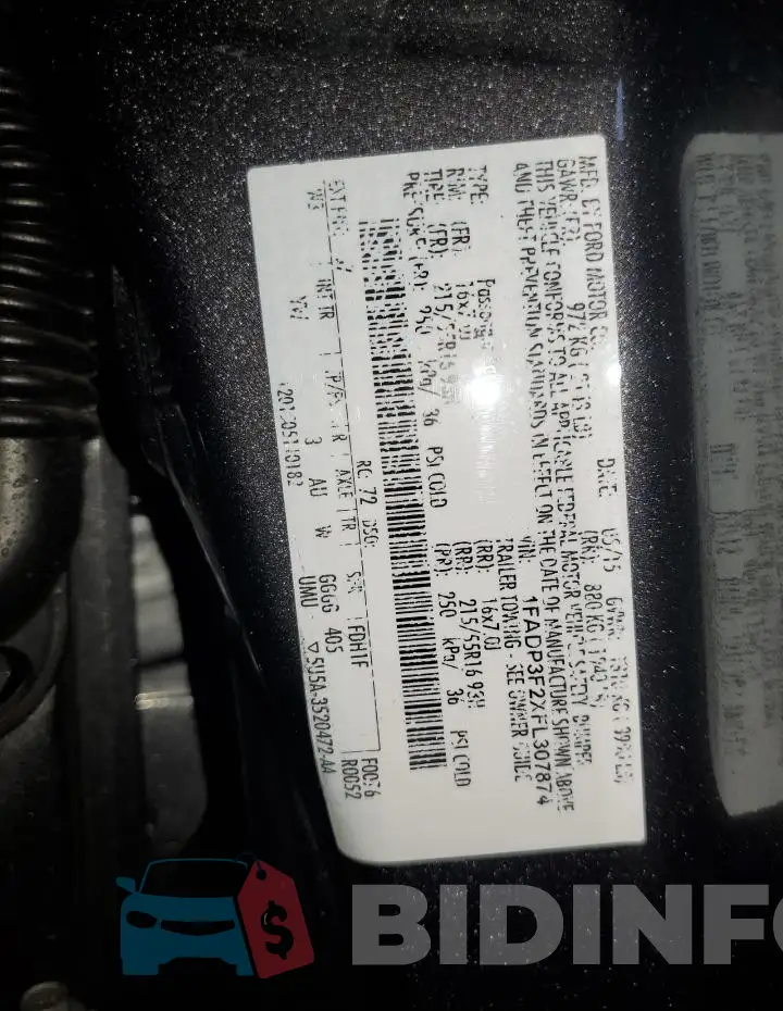 1FADP3F2XFL307874 Photo# 12