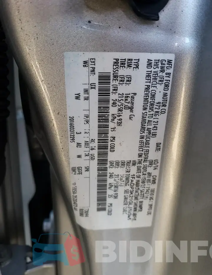 1FADP3K21GL310945 Photo# 12