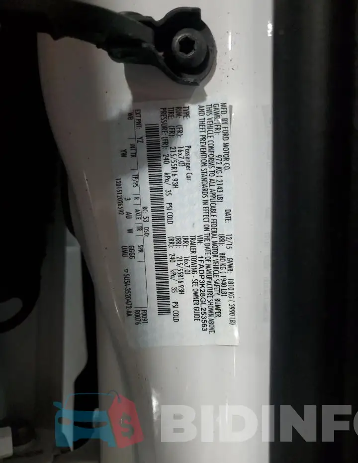 1FADP3K28GL253563 Photo# 13