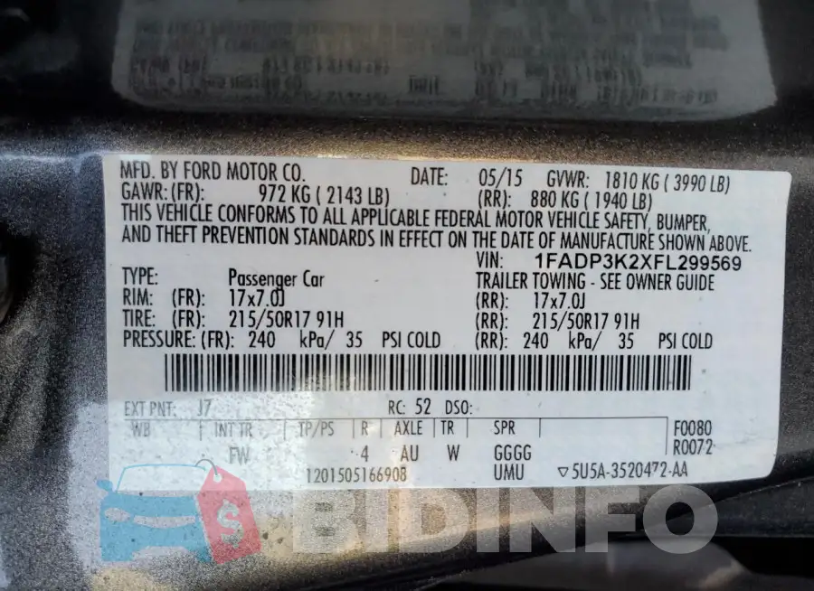 1FADP3K2XFL299569 Photo# 12