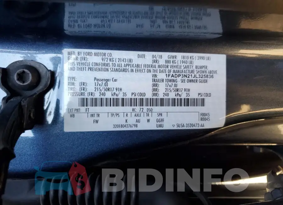 1FADP3N21JL325836 Photo# 13