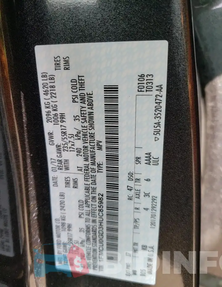 1FMCU0GD3HUC85982 Photo# 13