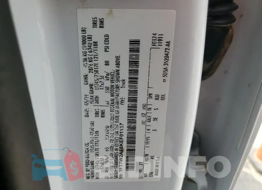 1FT7W2A68KEF01137 Photo# 12
