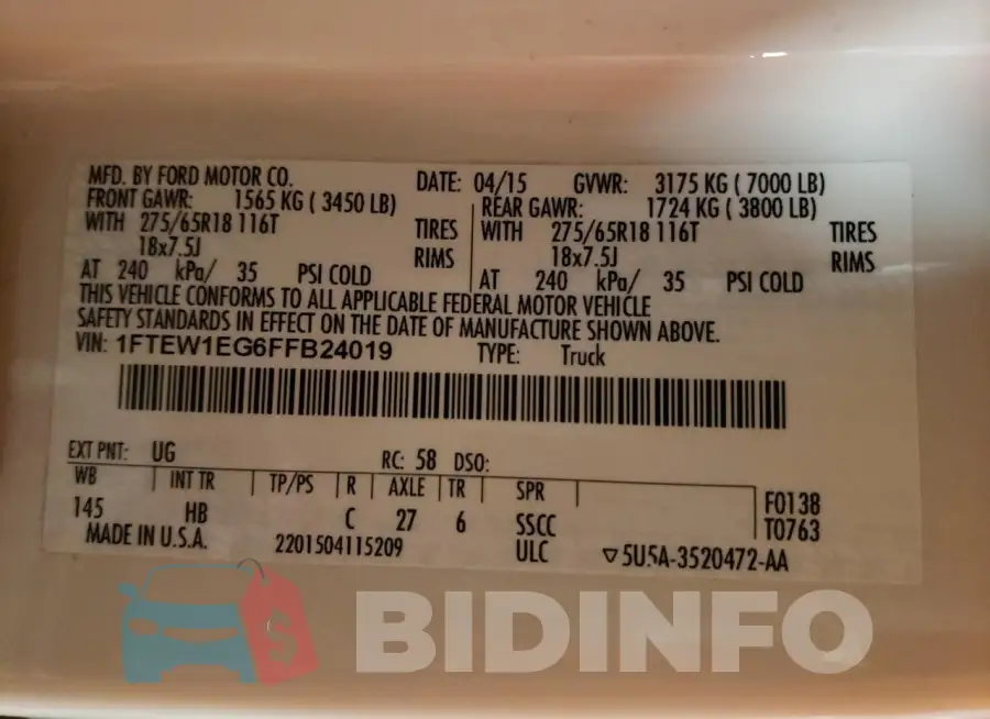 1FTEW1EG6FFB24019 Photo# 12