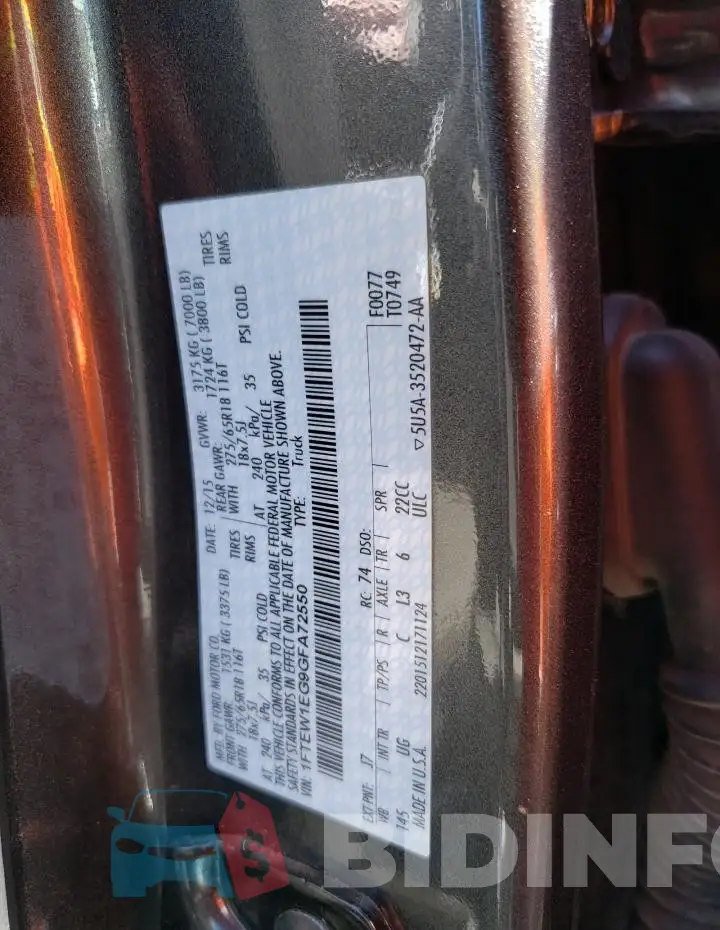 1FTEW1EG9GFA72550 Photo# 12