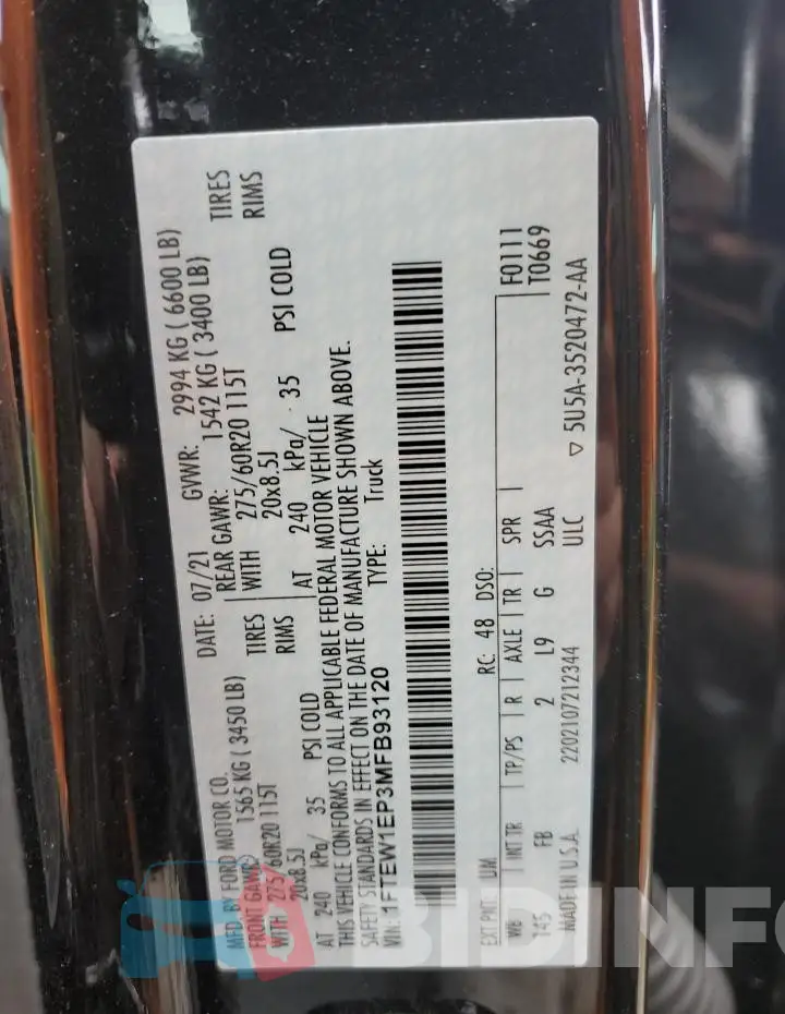 1FTEW1EP3MFB93120 Photo# 12