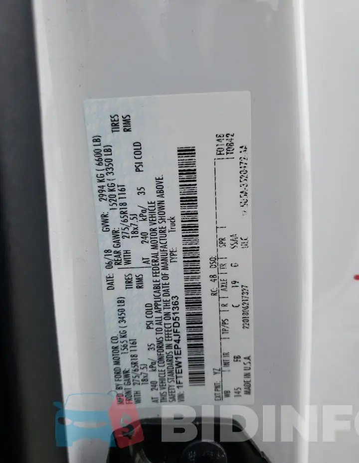1FTEW1EP4JFD51363 Photo# 12