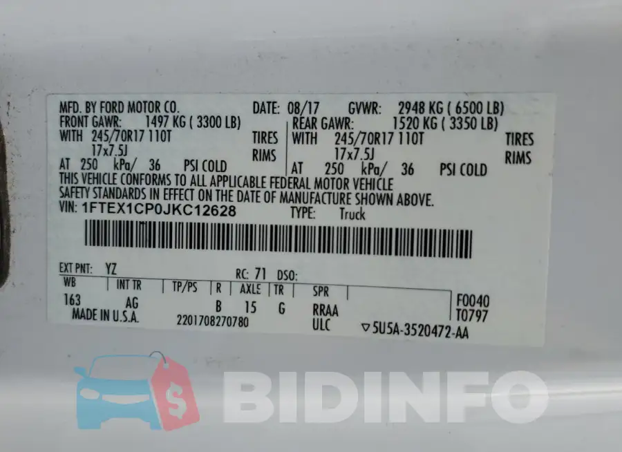 1FTEX1CP0JKC12628 Photo# 12
