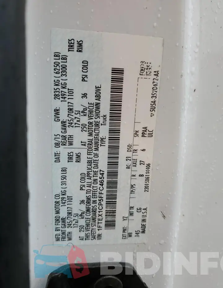 1FTEX1CP5FFC46547 Photo# 13