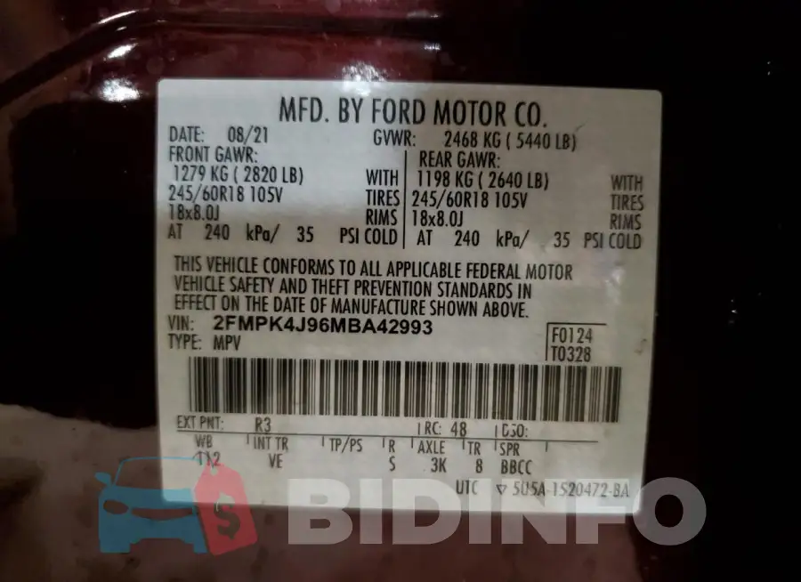 2FMPK4J96MBA42993 Photo# 13