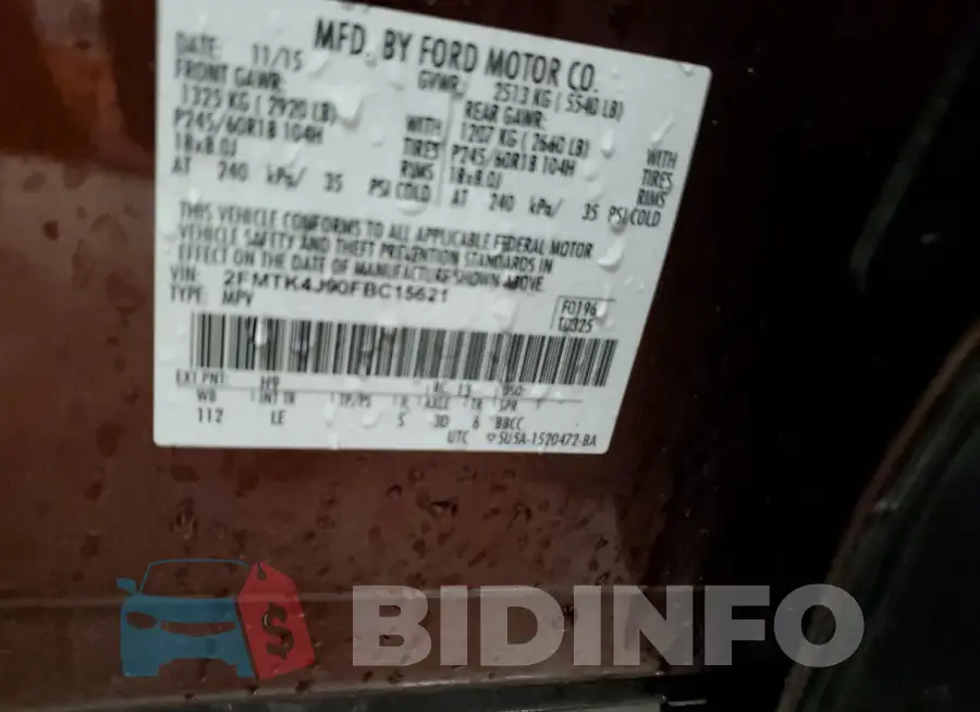 2FMTK4J90FBC15621 Photo# 12