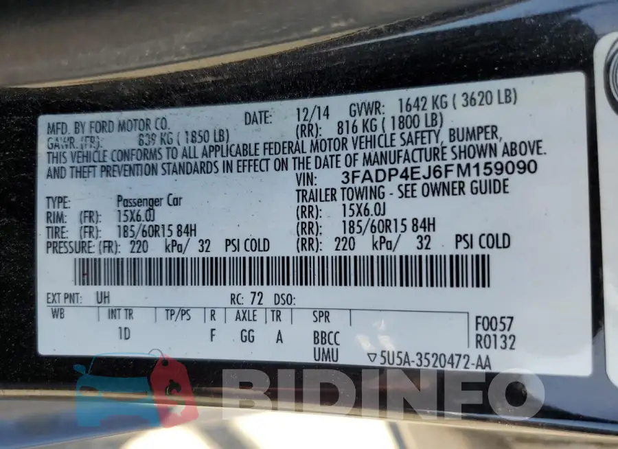 3FADP4EJ6FM159090 Photo# 12